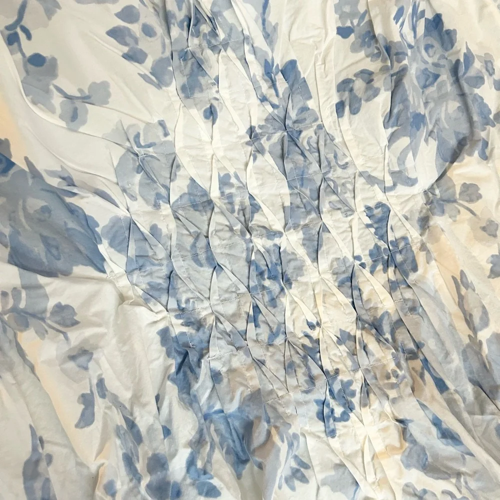 Pottery Barn Teen LoveShackFancy smocked damask quilt blue and sham